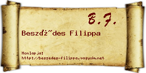 Beszédes Filippa névjegykártya